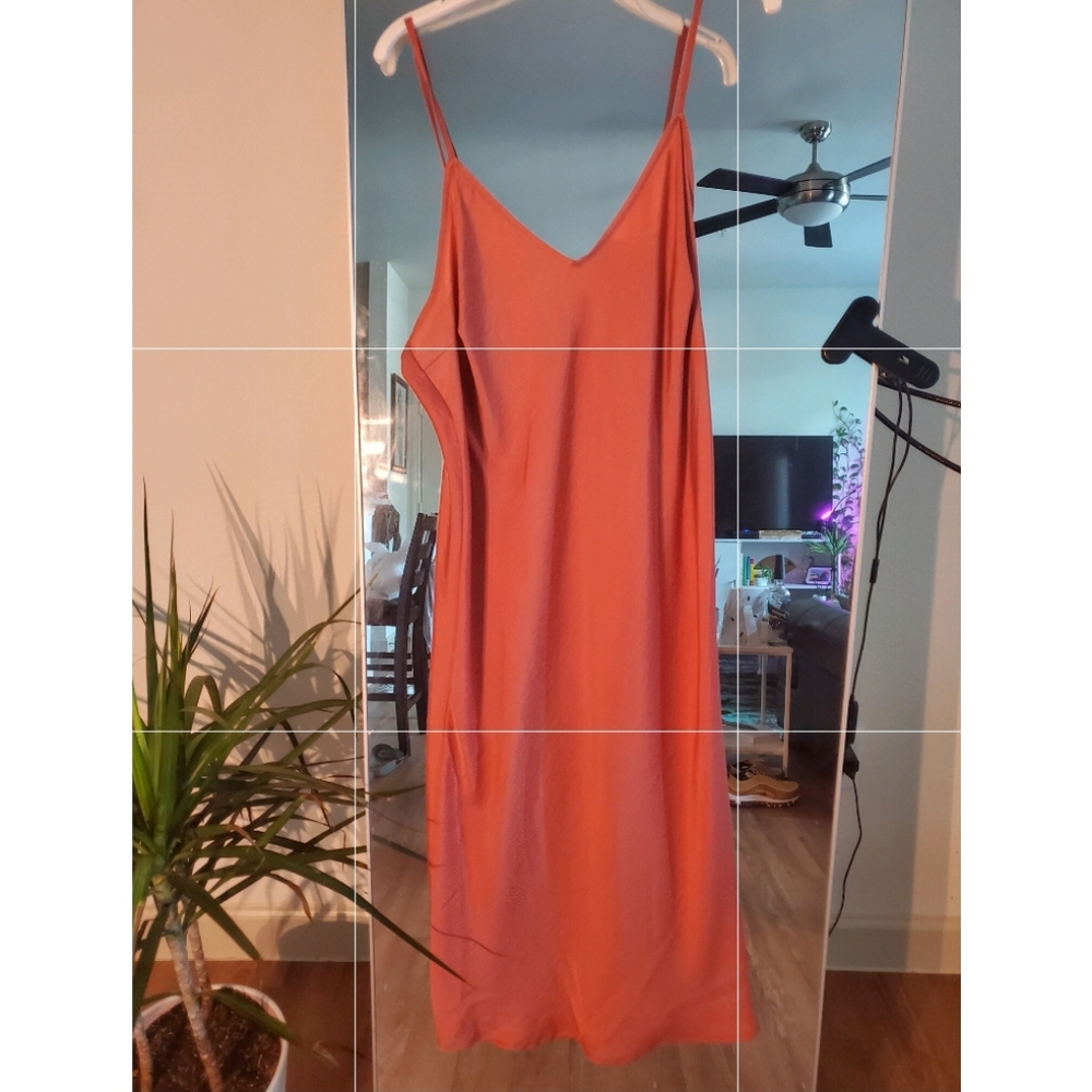 Peach midi dress